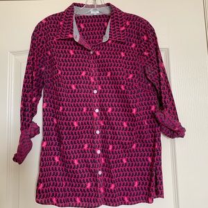 Button down - bird print